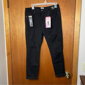 Simple society black‎ womans jeans high rise skinny cropped roll cuff 13/31 NWT